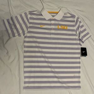 men's striped t-shirt, NIKE drif-fit by LSU, size M
